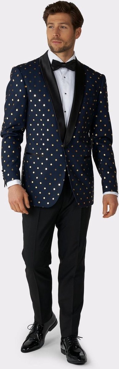 Feesten & Gelegenheden Kostuum | Poilka Foilka Golden Dots Opposuit | Man | Maat 60 | Carnaval kostuum | Verkleedkleding